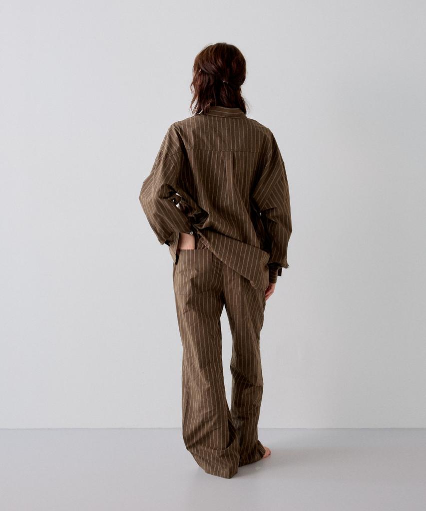 SAHAKI Relaxed Cotton Pants (Brown)