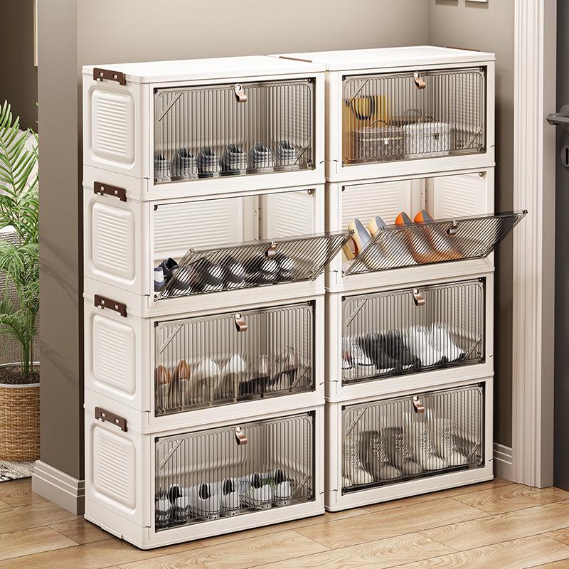 Transparent Pull-out Shoe Rack and Folding Storage Box