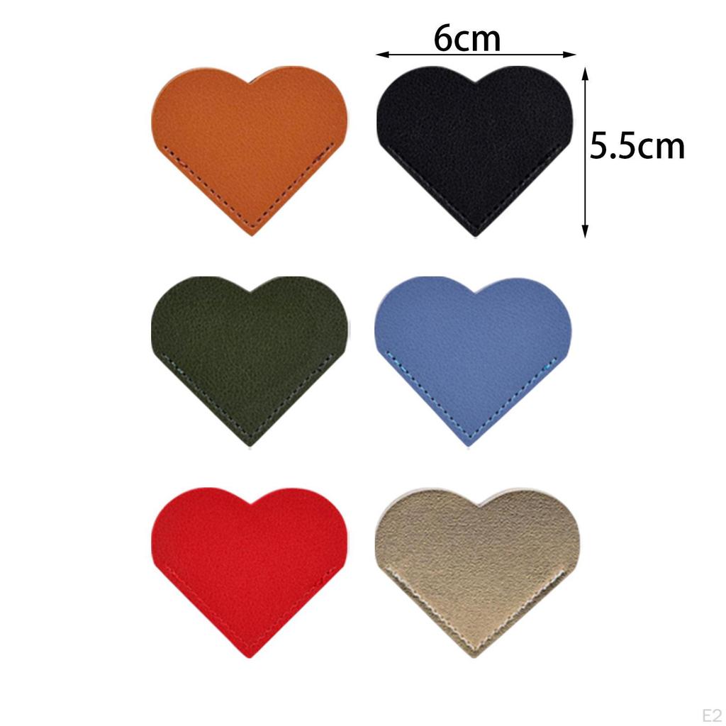 6Pcs Bookmarks PU Leather for Books Birthday Graduation Gift Collectible Craft Supplies