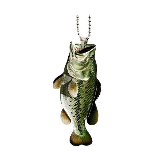 Kreativ Fisk Bil Hengende Anheng 2D Flat Akryl Bakspeil Ornament Festlig