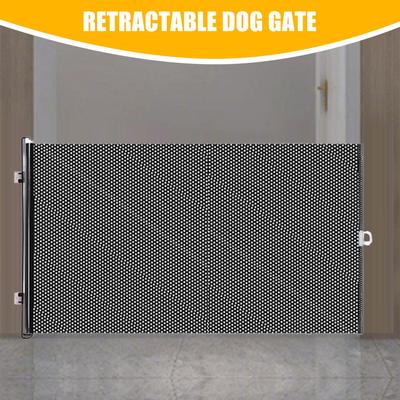 Puertas Retráctiles Para Perros Puerta para Gatos Ventosa Valla Plegable Portátil Ajustable Anti-salto 19.69x49.21in A Prueba de Niños Para