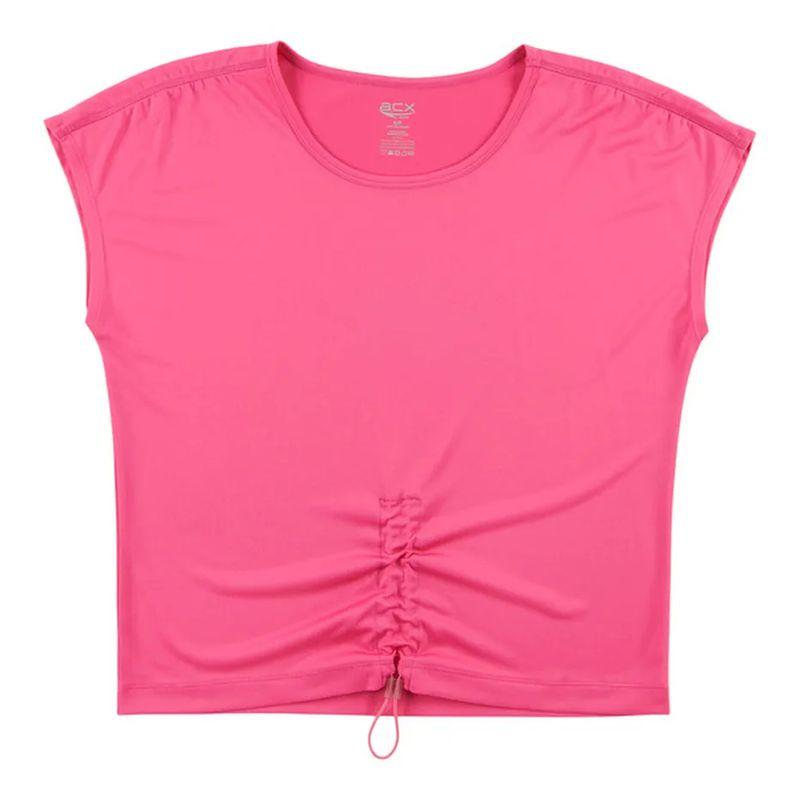 

Pleated Curved Slim Hem! American Professional Sports Brand @ Solid Short sleeve Sports T-shirt Women Fitness Yoga Foreign Trade Rose Red XL