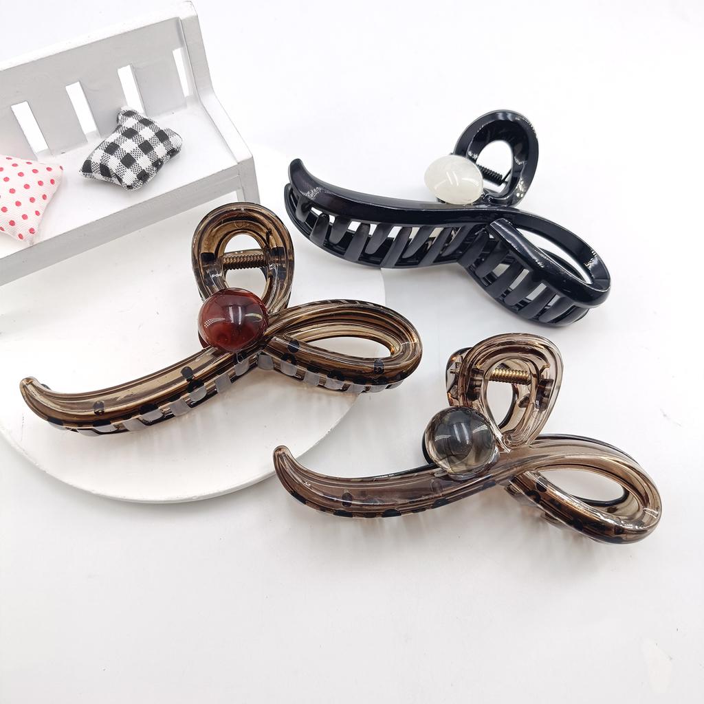 Retro Round Bead Claw Clip For Women Large Hair Volume Shark Clip Hair Clip Temperament Back Head Hair Clip Hair Clip Crab