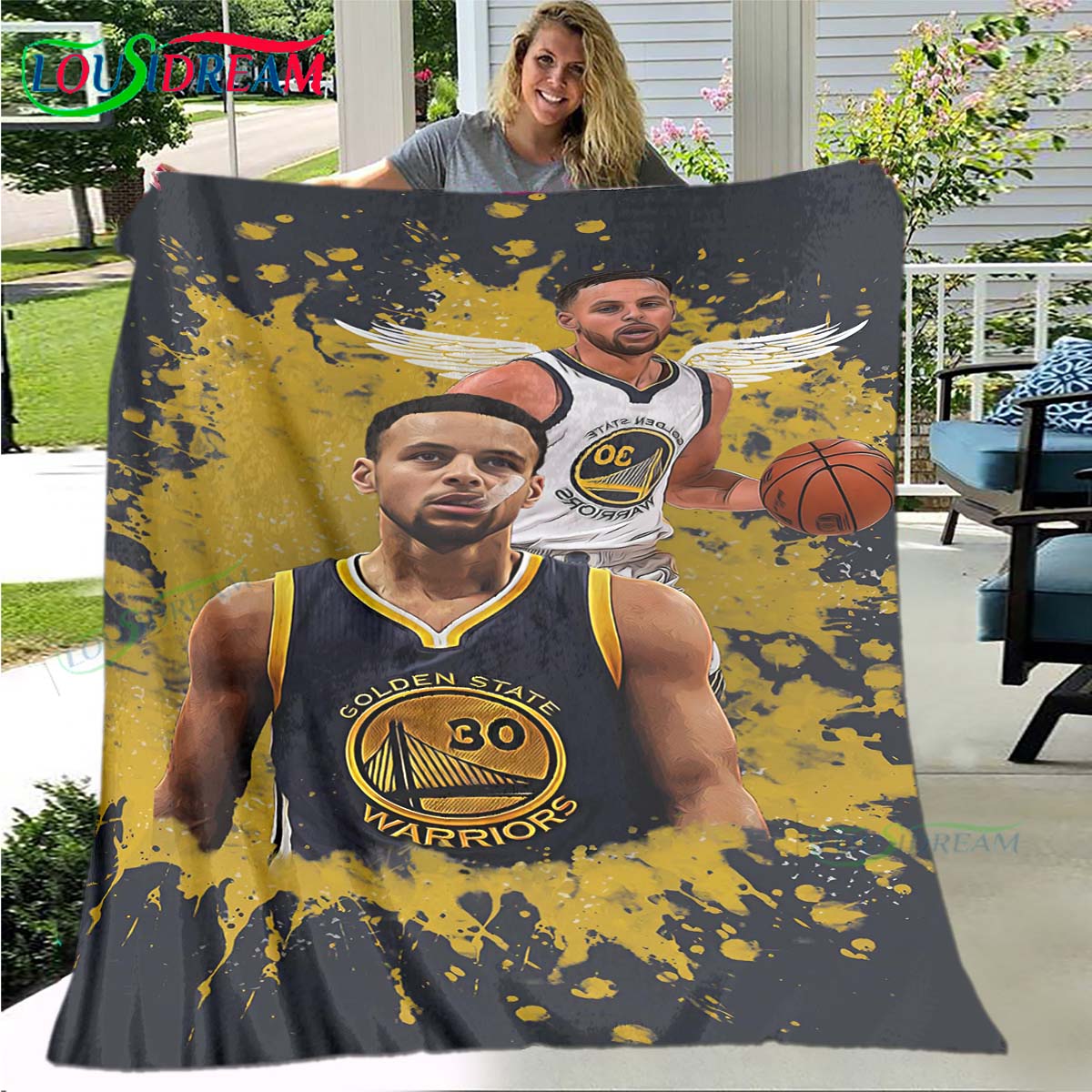 

Fashion Basketball Star S-Stephen C-Curry Four Seasons Blanket Sofa Cover Travel Bed Plush Blanket Office Break Blanket Gift 30x40in