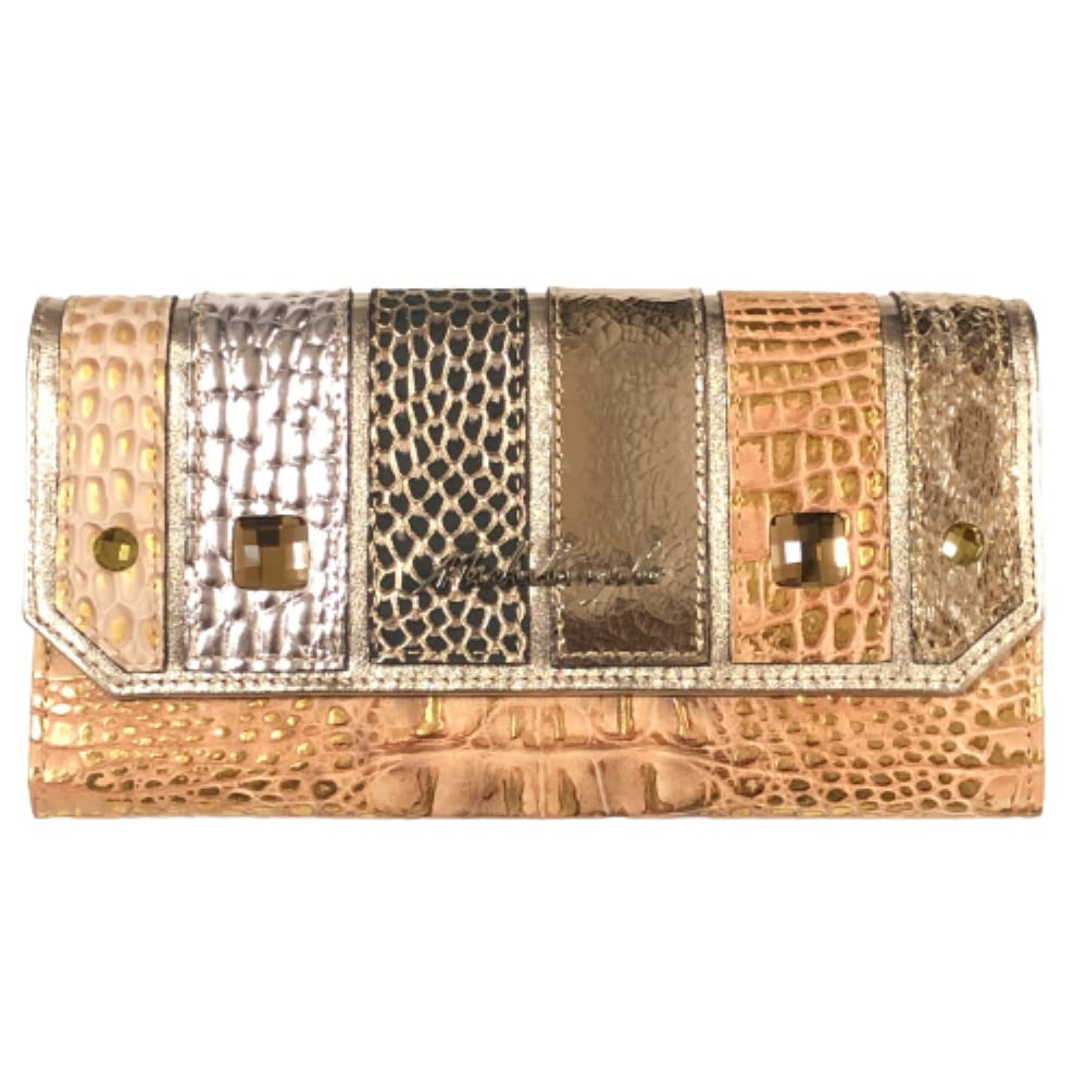 

Italian leather striped long wallet pink gold item [Michelangelo] [Michelangelo] women s [item]