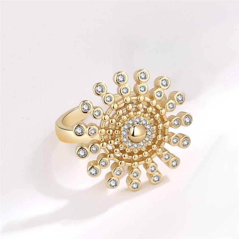 2024 Fashion Beads Anxiety Ring Fidget Spinner Rings Korea Crystal Butterfly Flower Star Moon Ring Anti Stress Jewelry Gift