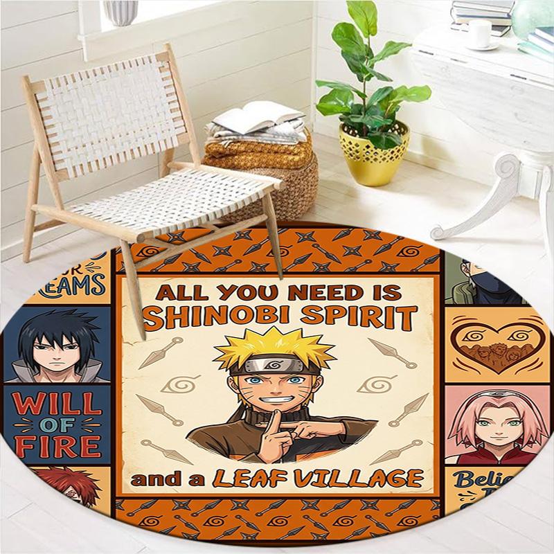 Naruto Runder Teppich Teppich Für Wohnzimmer Schlafzimmer Sofa Spielzimmer Dekor Rutschfeste Fußmatte