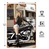 Elegantes Biker-Girl in Bewegung und Wind Vintage Metall Wanddeko