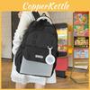 Simple Solid Color Letter Print Student Backpack With Pendant For Use Daily