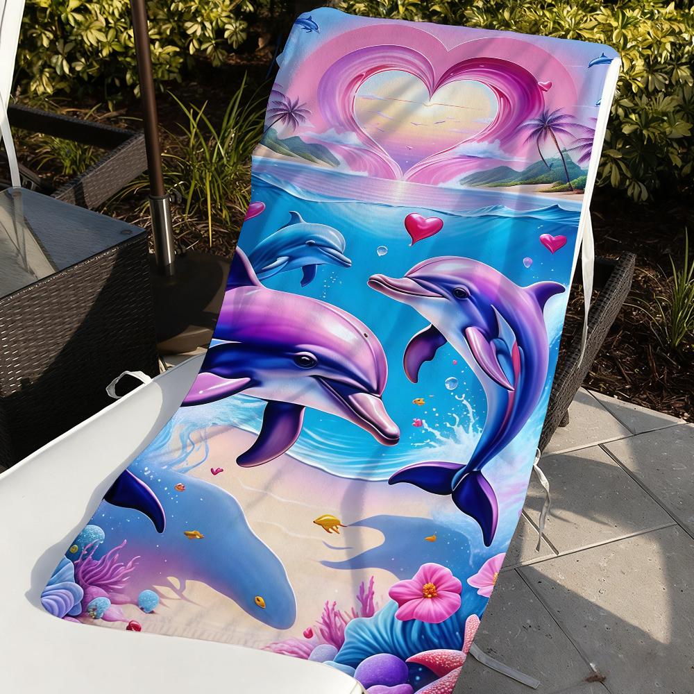Tropicaler Delfin-Aufdruck LOVER Handtuch Schnelltrocknend Strandhandtücher Sind Geeignet Für Schwimmbäder Camping Yoga Und Das Fitnessstudio