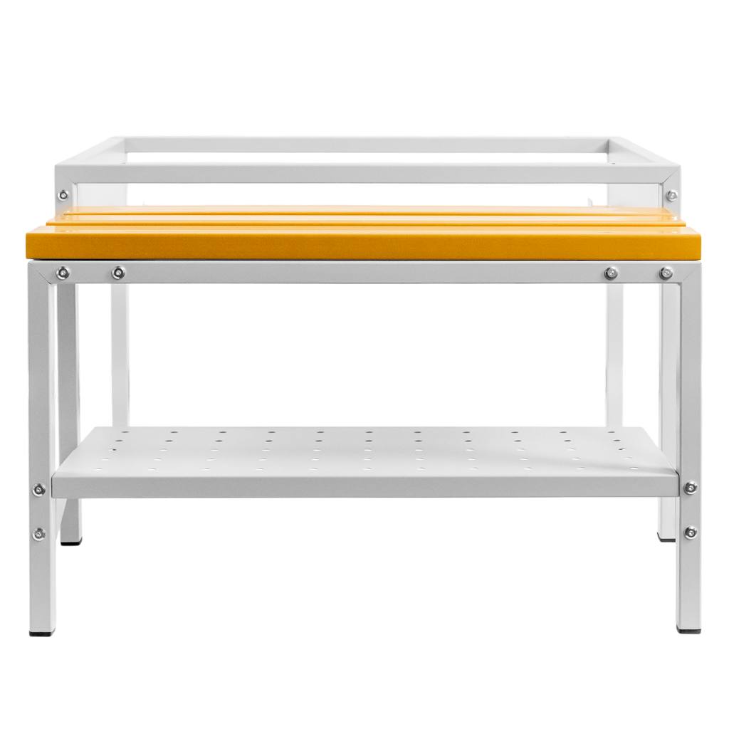 Base with Extendable WPC Bench for OHS Cabinet with Shoe Shelf Mega-M with J-80 Screwed N