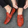 Luxury Brand Yellow Men Casual Shoes Fashion Flower Print Loafers Men Designer Flat Shoes Comfortable Slip-on Male Driving Shoes