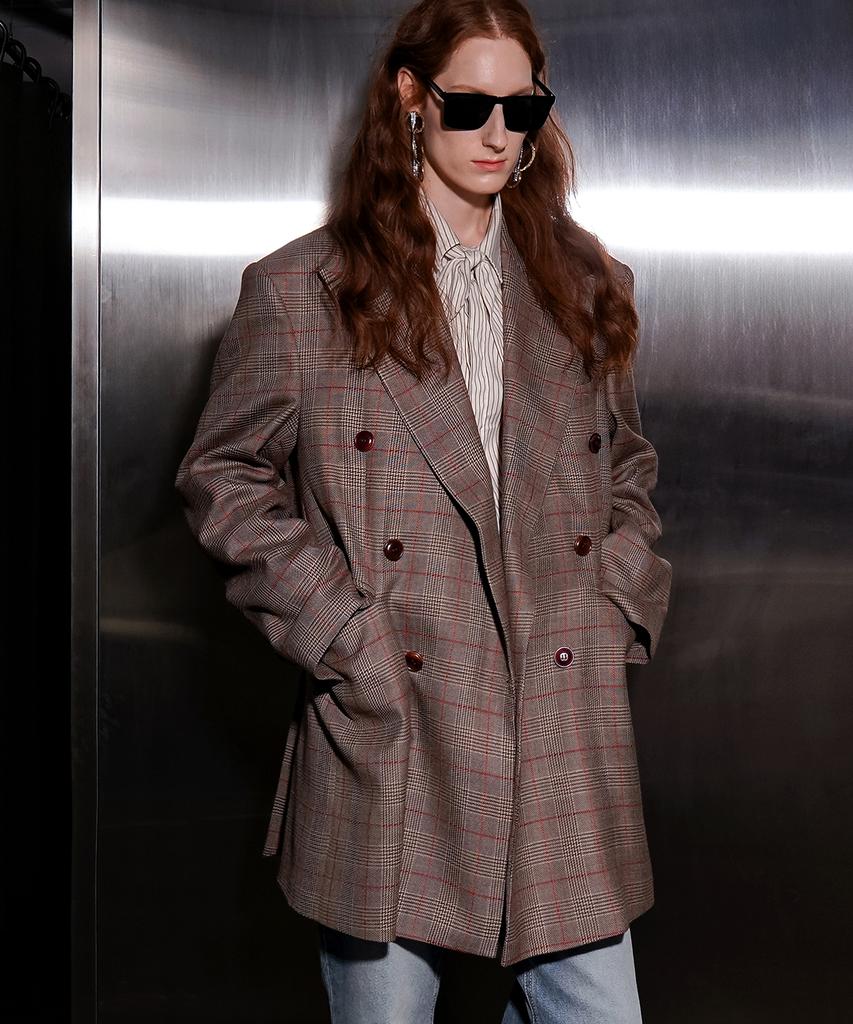 Untage Wool Prince Of Wales Jacket (Unisex)_Uth-Fb93