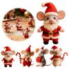 Christmas Wool Felt Mouse Ornament - Multicolor Handmade Animal Decor Festive Christmas Tree Ornament For Bookshelf