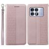 For Xiaomi Redmi K70 Ultra Wallet Phone Case Strong Magnetic Checkered Pattern Imprint Leather Flip Cover