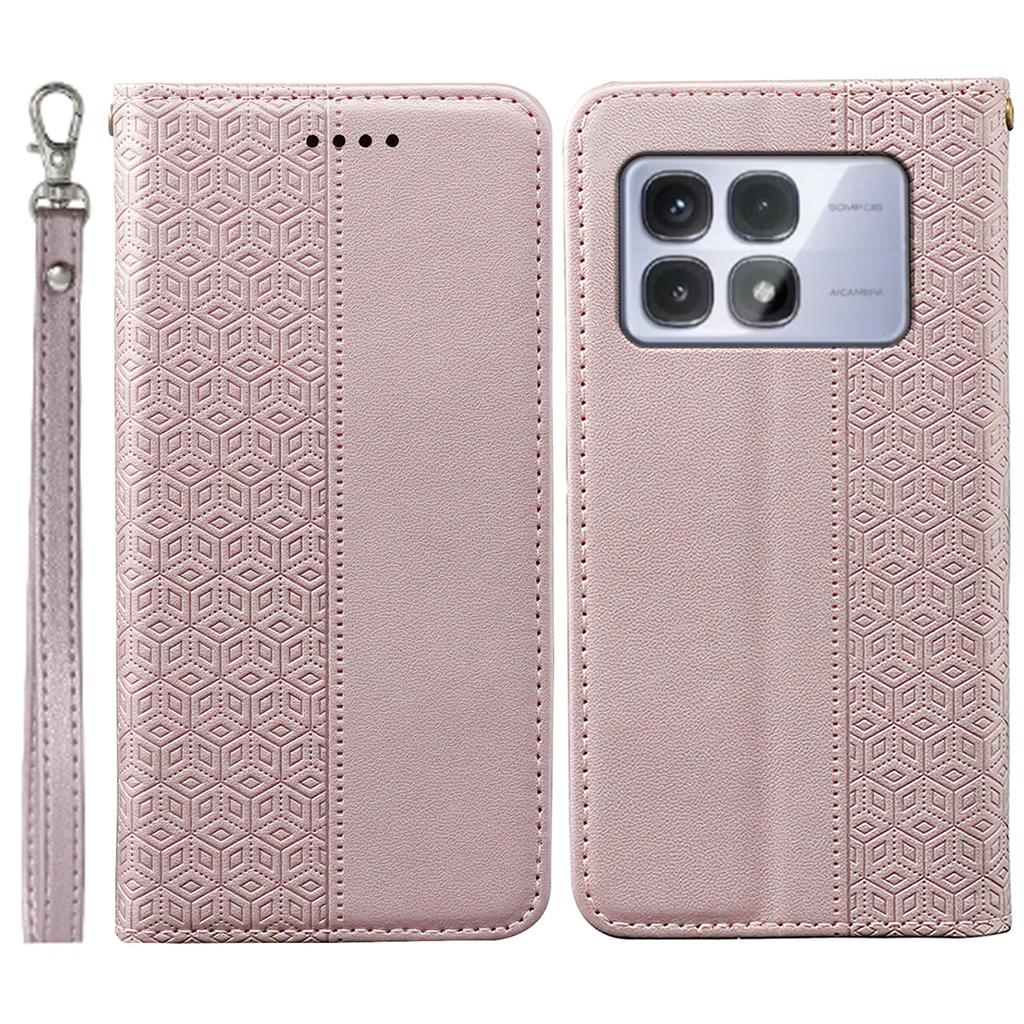 For Xiaomi Redmi K70 Ultra Wallet Phone Case Strong Magnetic Checkered Pattern Imprint Leather Flip Cover