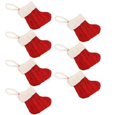 7PCS Christmas Socks Set for Tree Hanging Decorations Indoor Holiday Ornament Pendant Multi Use Festive Decoration for Home