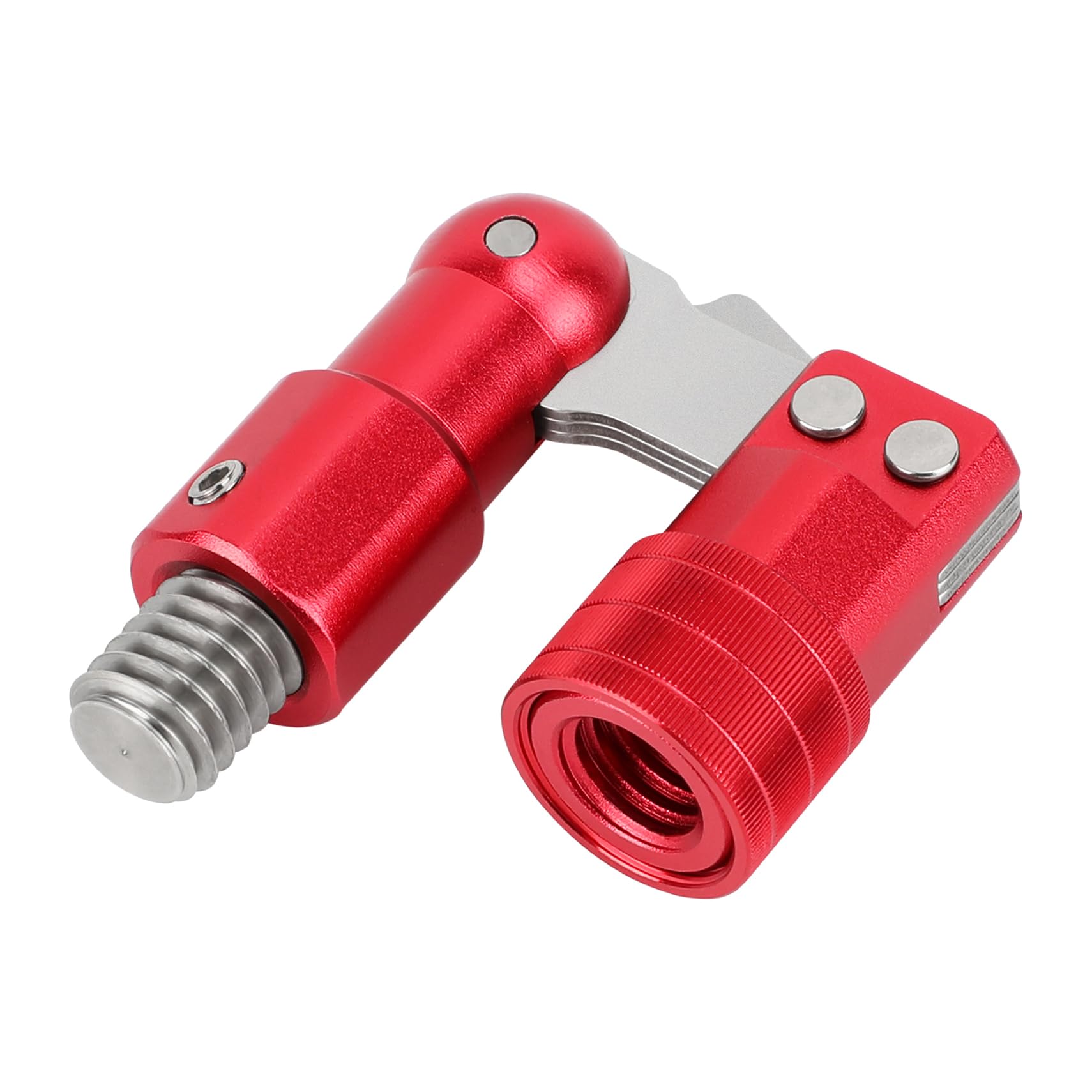 KOMCLUB Landing Net Joint, Aluminum Alloy Folding Joint for 1/2-inch Landing Nets, One-Hand Operation with Locking Function, Fishing Net Accessory