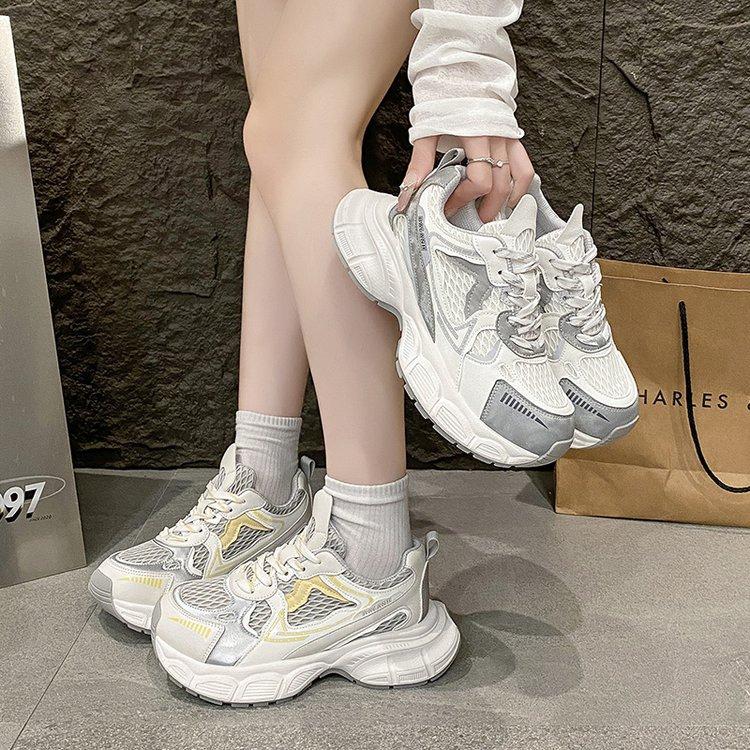 Platform Dad Shoes Women's Summer Height Increase Forrest Gump Shoes 2025 Super Fire New Popular Versatile Breathable Sports and Leisure Shoes
