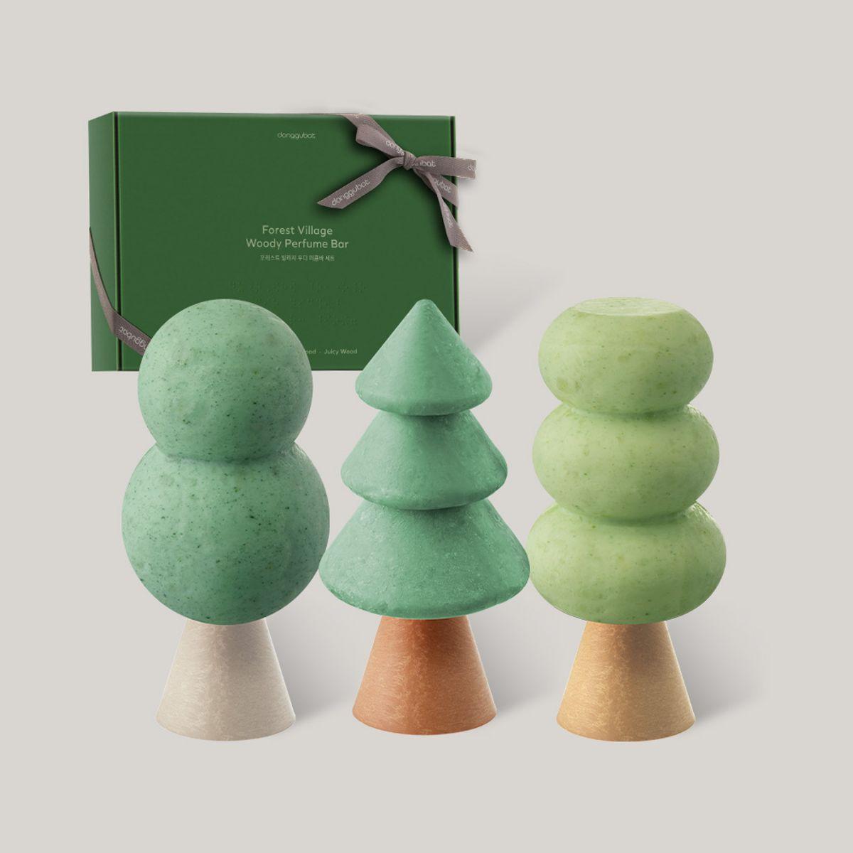 Forest Village Woody Perfume Bar Gift Set (Bloomwood + Herbwood + Juicywood)
