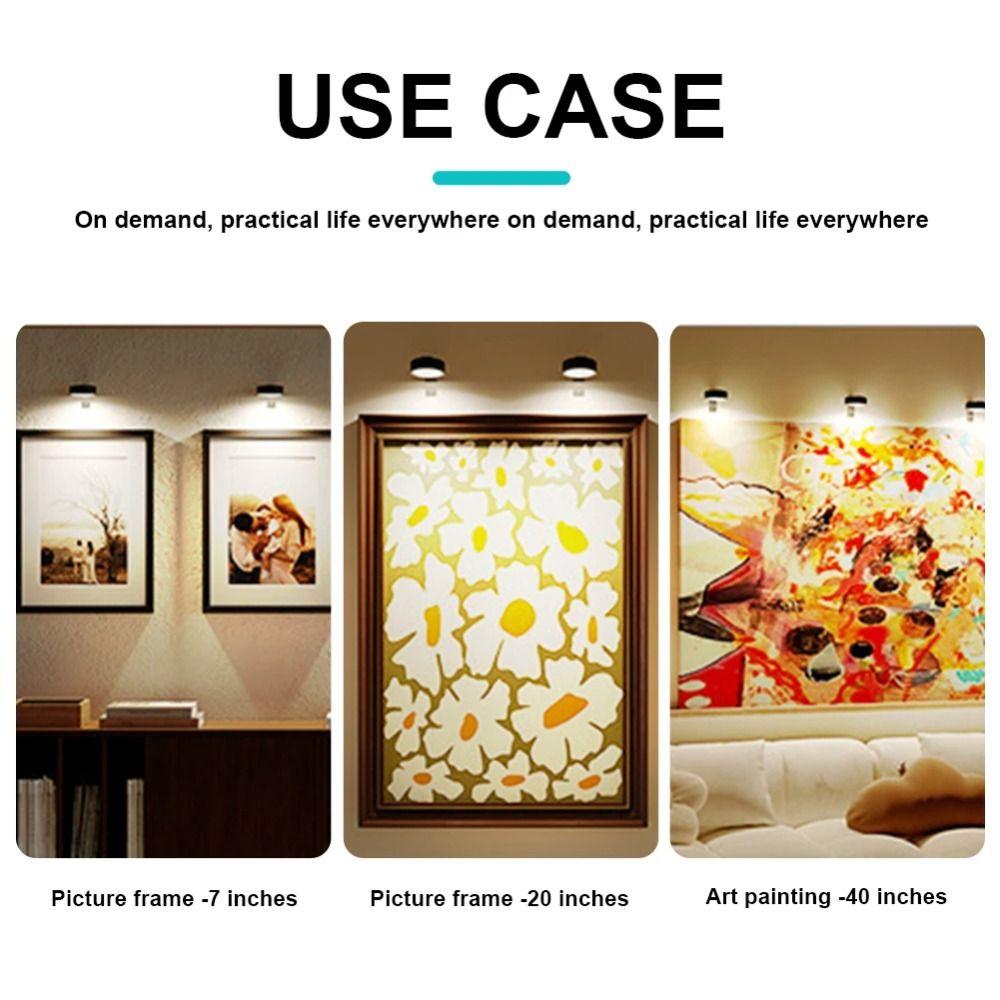 1/2/3Pcs No-Drill Magnetic LED Light Wall Mounted Art Display Light  Night Light