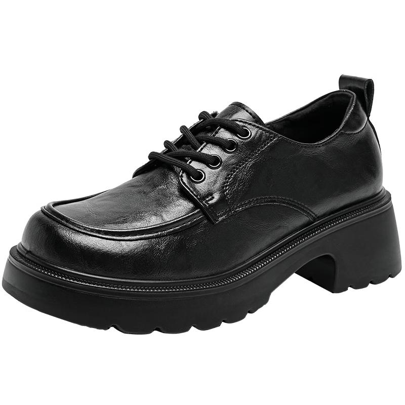 Women s Retro Platform Lace-up Loafers 36