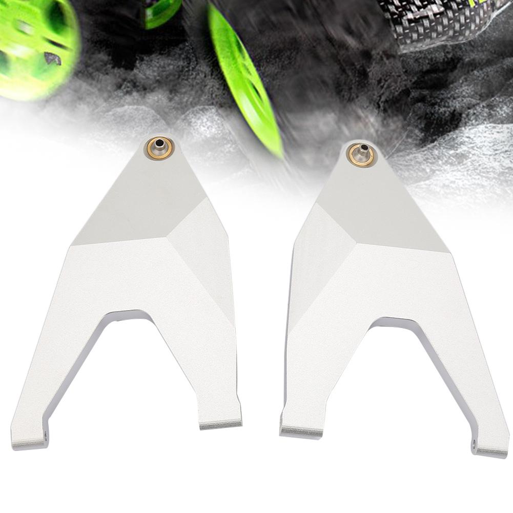 2PCS Metal Front Lower Suspension Arm Pull Rod for TRAXXAS UDR RC Truck Model(Silver)