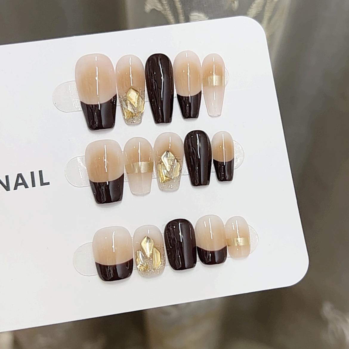 

Чистые ручные ногти, Майяр, стиль с небольшим ароматом, готовые изделия, повторно использованный нейл-арт large L