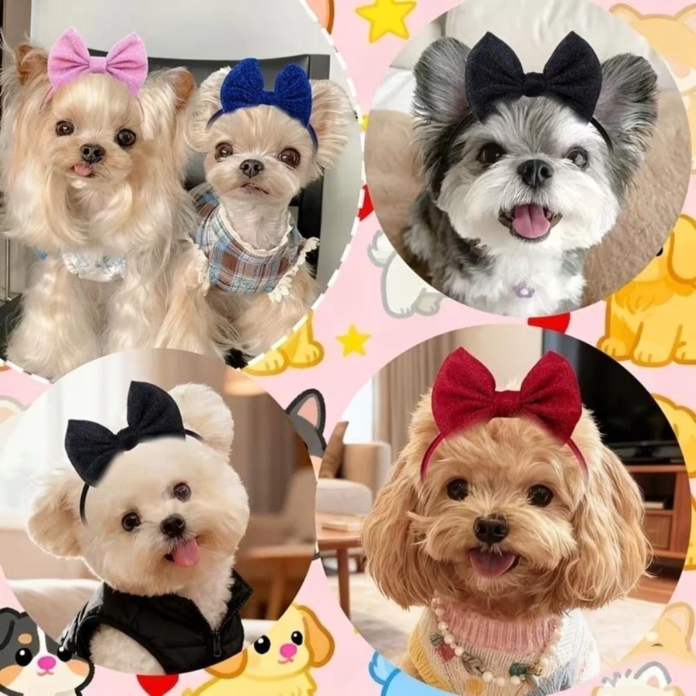 Bunte Hundehaarspangen-Stirnbänder Haarband Haustierkostüme Verstellbare Haarschleifen für Haustiere Valentinstag