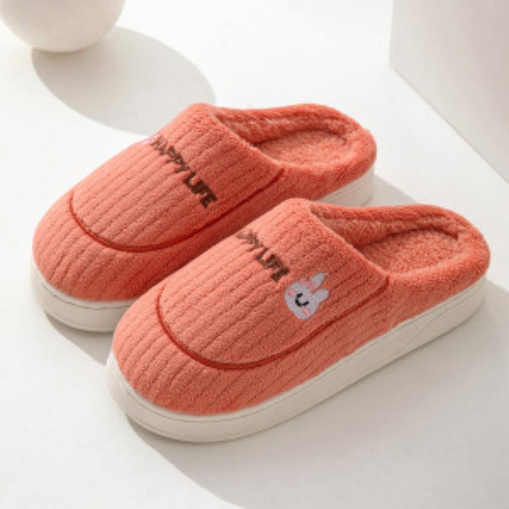 36-45 Thick Soled Warm Cotton Shoes for Women, Winter Outerwear, Anti Slip, Odor Proof, and Fleece Cotton Slippers for Women