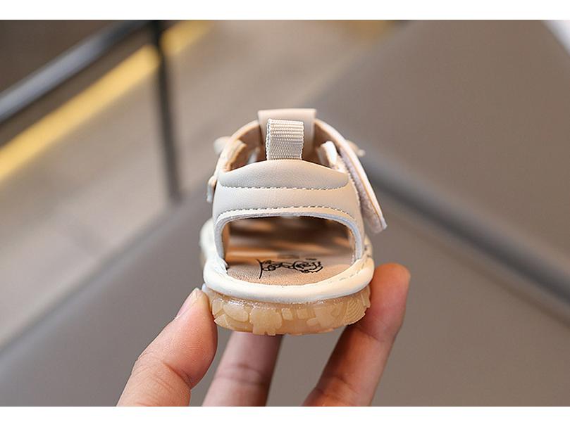 Summer Baby Girl Squeaky Sandals - Soft Sole, Non-Slip, Closed Toe Walker Princess Shoes