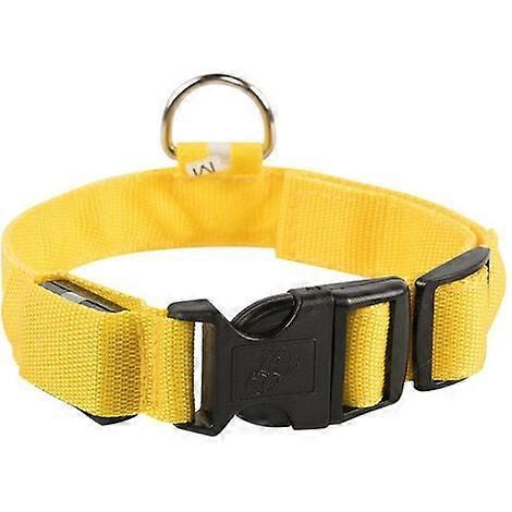 Light Up Dog Collar Lights for Night Clip On Dog Collar LED Bright and High Visibility Lighted,S,Yellow