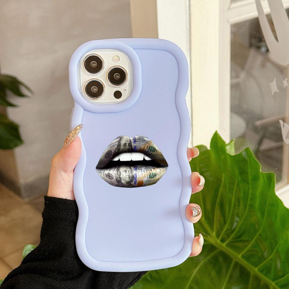 LZ18 Lips kiss Wave Silicone Phone Cases for Samsung A15 S23 FE S24 Ultra A34 A54 A14 A55 Motorola G32 OnePlus Soft Cover