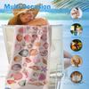 Coastal Pastel Seashell Beach Towels Oversized Gifts for Women Girls, Preppy Girly Coastal Ocean Quick Dry Travel Sand Free