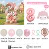 51Pcs Cute Pink Sheep Aluminum Film Balloon Pink Digital Balloon Set Girl Birthday Party Decoration Baby Shower Globos Gifts