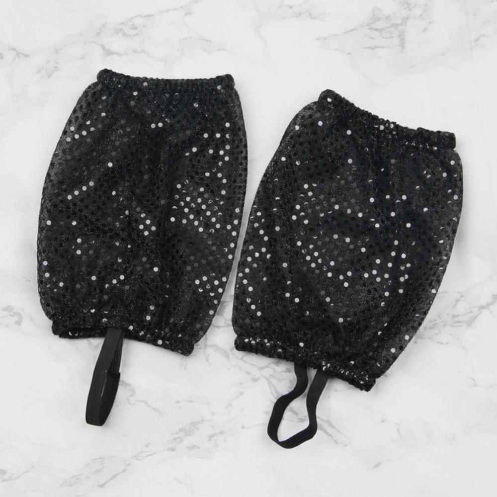 Silver Black Sequins Leg Warmers Sequined Stage Costume Shiny Leg Sleeves Jazz Dance