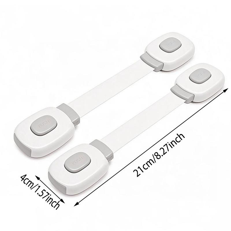 2PCS Baby Safety Lock Drawer Child Safety Cabinet Locks Adhesive Cabinet Drawer Door Latches Baby Safe Straps Adjustable