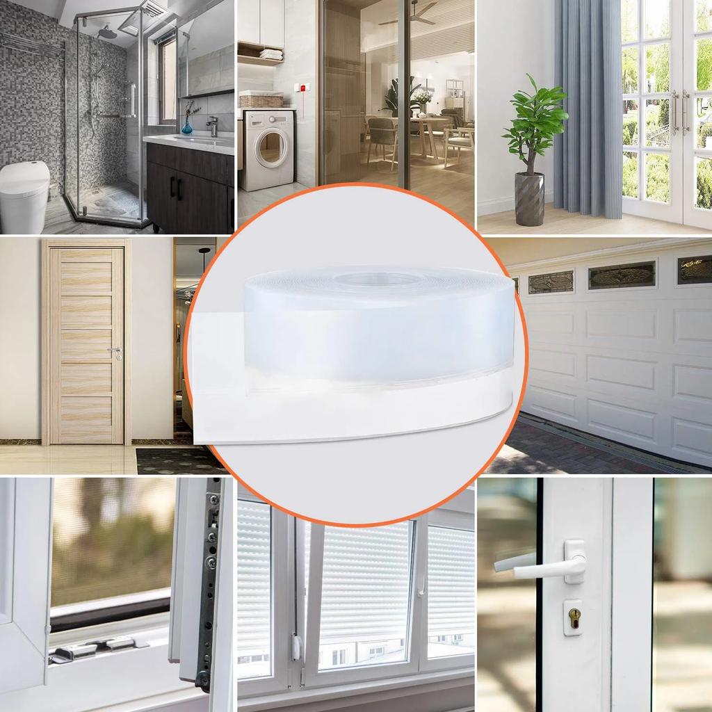 Sealing Water Blocking Strip At The Bottom Gap Of The Bathroom Shower Room Door Glass Doors Transparent Windproof Strip