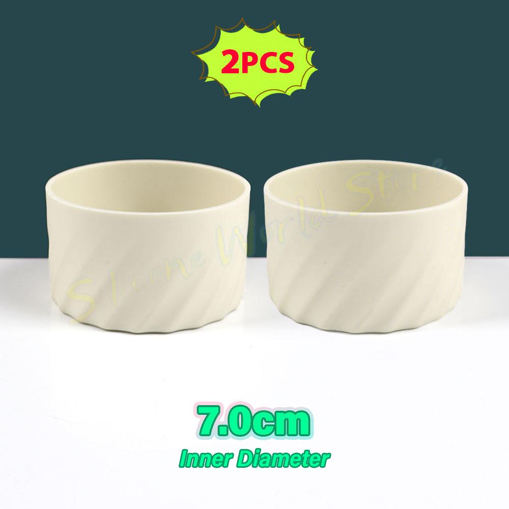 SW 2PCS 7.0CM Water Cup Silicone Boots Thermos Protective Cover Silica Gel Bottom Sleeve Anti-Slip Scratch-resistant for Stanley
