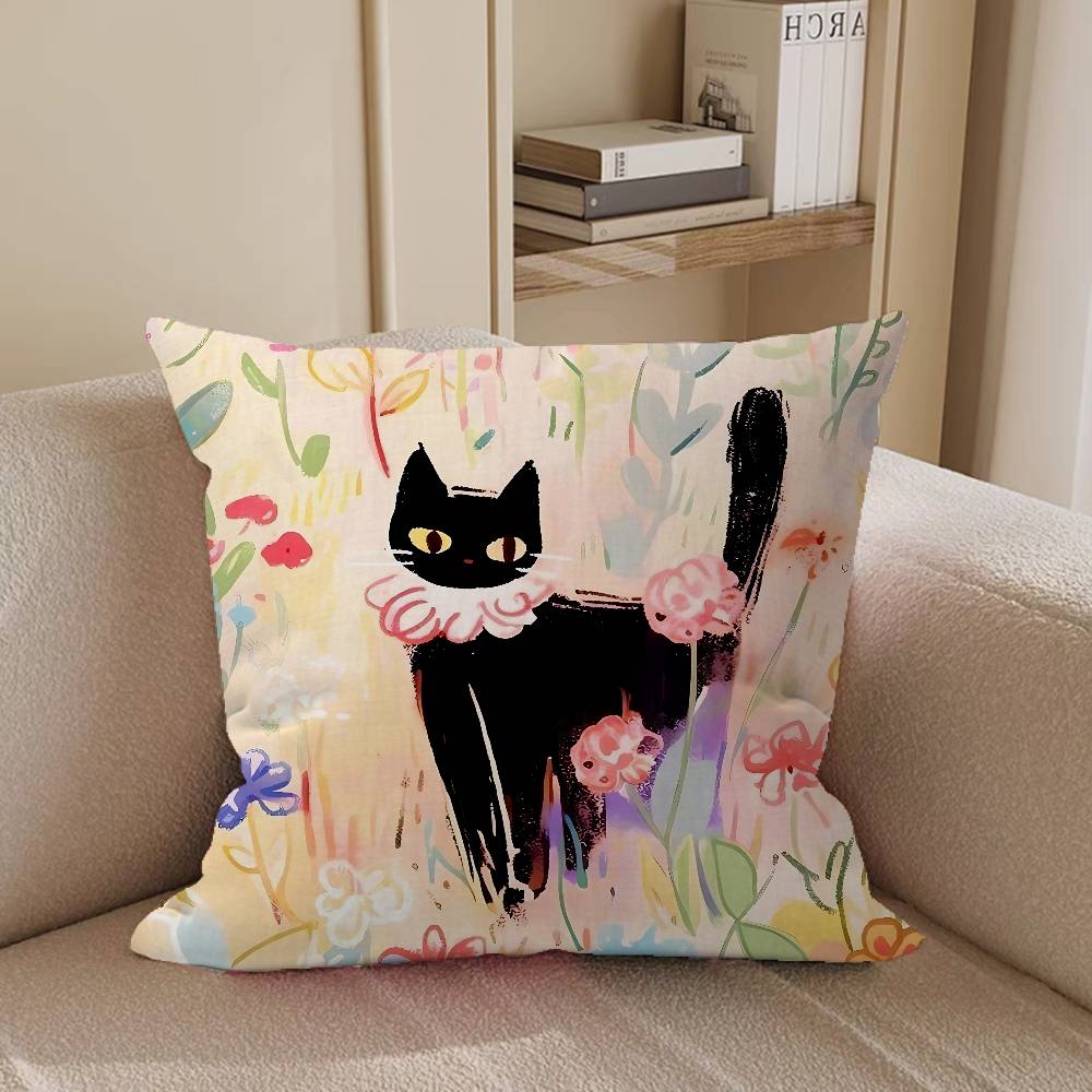Niedliches Cartoon Katze Kissen Geschenk Heim Büro Dekoration Schlafzimmer Sofa Auto Kissenbezug Hülle 45x45