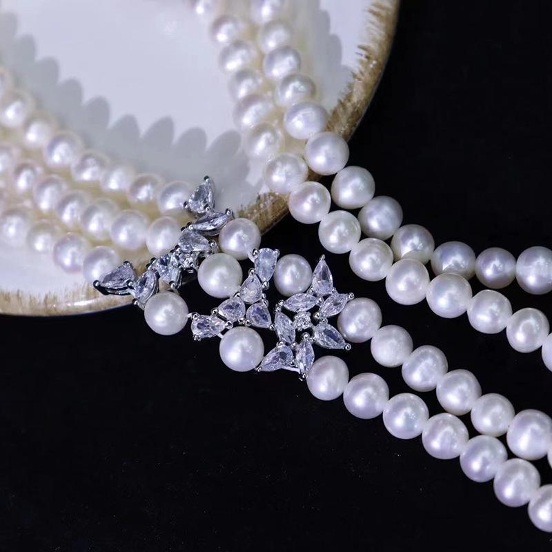 French Retro Freshwater Pearl Necklace - 6-7mm Versatile Niche Fashion Collarbone Chain