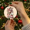 Ho Ho Ho Reindeer Santa Snowman Plaid Print Acrylic Christmas Tree Ornament Holiday Hanging Decoration Christmas Decor New Year Party Favors