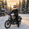 Soft Helmet Hat Christmas Santa Motorcycle Cover, Plush Claus Cover for Decoration, Xmas Holiday Accessories Men