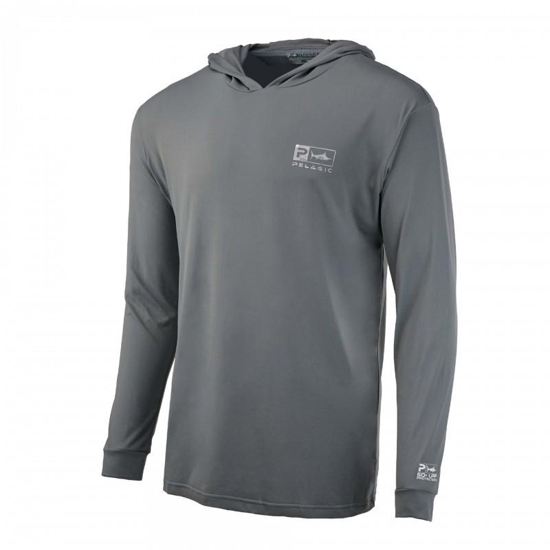 PELAGIC Long-sleeved Hooded Fishing Suit Quick-drying Light Sun-proof UV Protection Luya Fish S