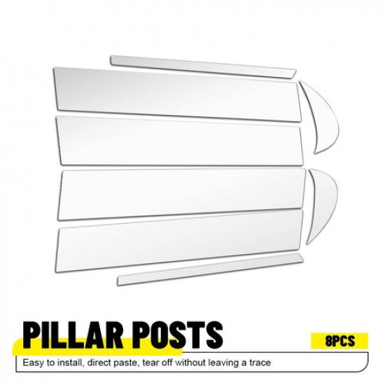 8Pcs Pillar Window Posts Door Trim Cover Black For Toyota Camry 2018-2024