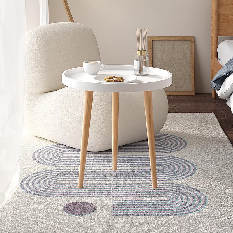 Nordic Small Round Coffee Table with Solid Wood Legs - Ideal for Living Rooms and Apartments