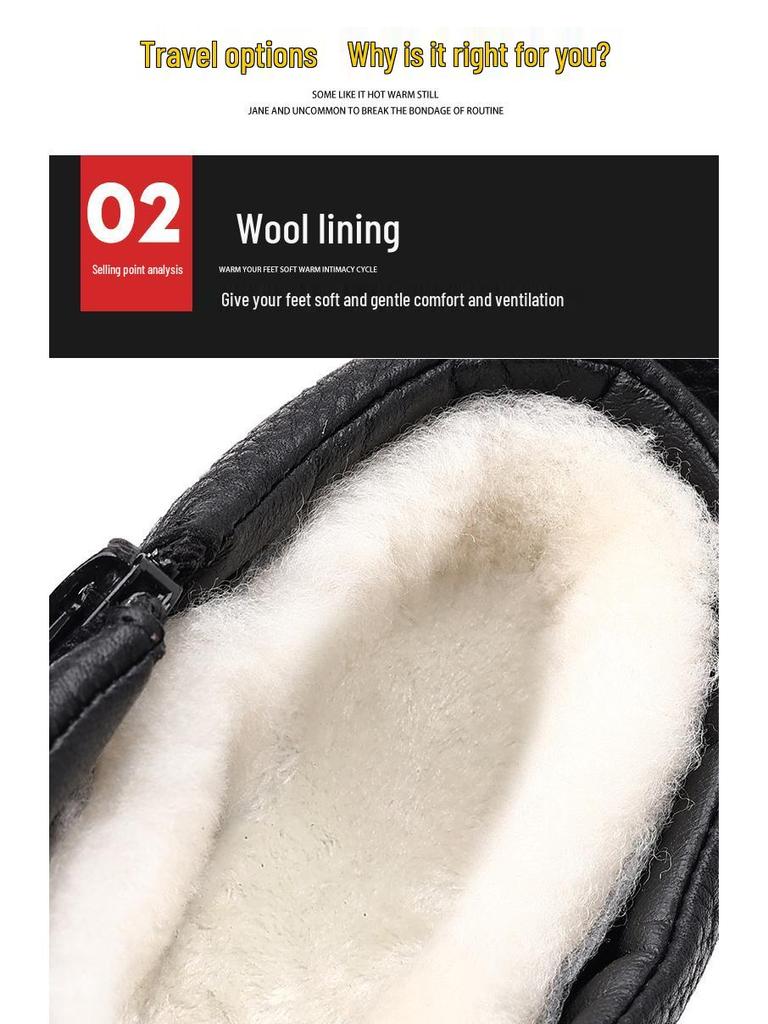 Men's Retro High-Top Leather Boots: Autumn/Winter Cowhide, Plus Velvet, Warm, Thick-Soled, Casual/Work Style.