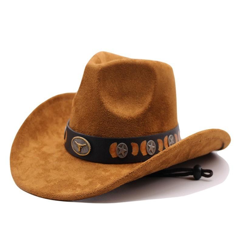 Cowboy Hat With Chain And Starry Sky Compass For Western Style Men And Women