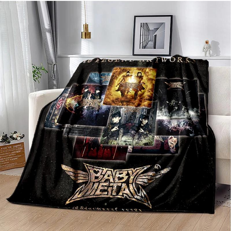 

Japanese idol group babymetal combination Throws Blanket Sofa Hiking Picnic Bed Fashion Super Soft Flannel Blanket birthday gift 75x90cm