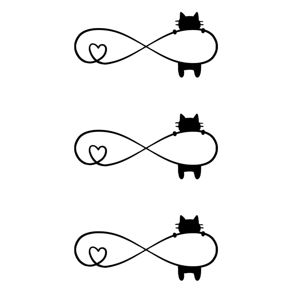 Ins Simple Love Flower Butterfly Swallow Mobius Ring Infinite Loop Wrist Tattoo Sticker